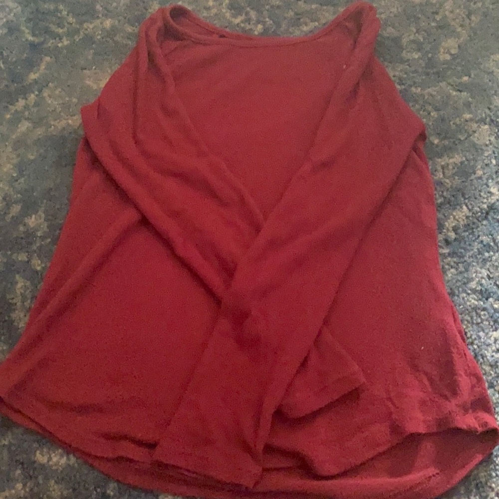 Burgundy long sleeve shirt